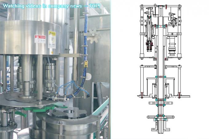 เครื่องผลิตน้ำดื่มบรรจุขวดแบบประหยัดพลังงานพร้อม PLC Control / Rotary Filling